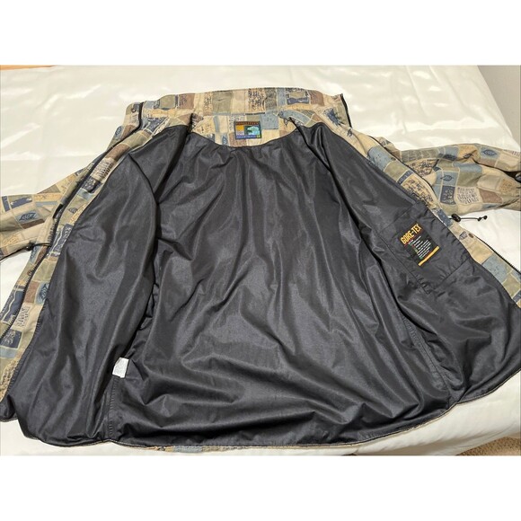 VTG Forresters Windbreaker Shirt GORE-TEX Women’s L Outdoors Geometric Khaki - Picture 5 of 16